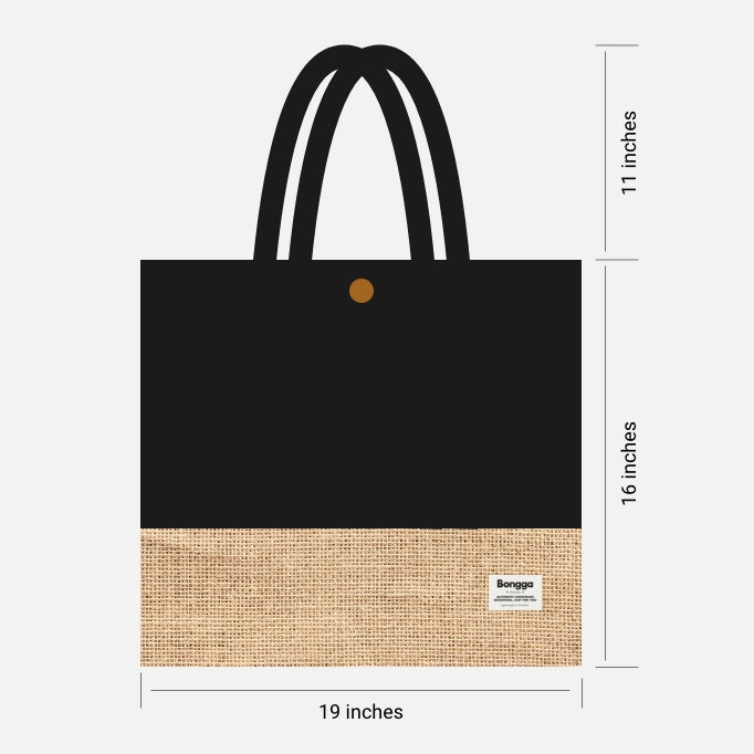 Onyx color and natural jute two-tone tote bag from Bongga Escape Collection.