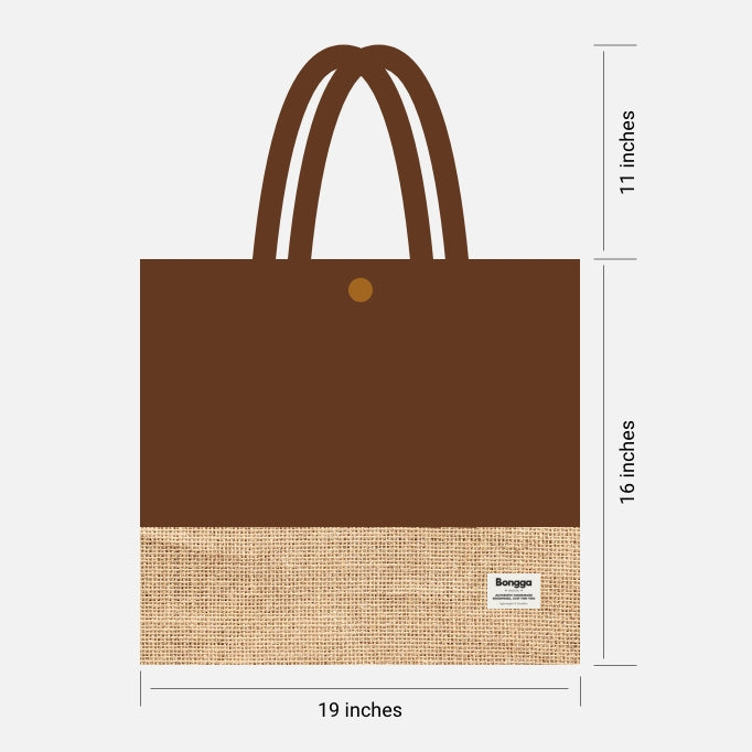 Cinnamon color and natural jute two-tone tote bag from Bongga Escape Collection.