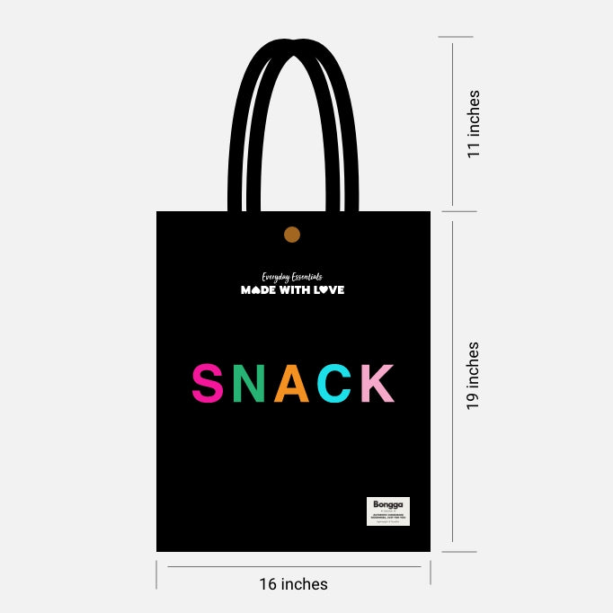 Cool words typography canvas tote bag in black from Bongga Everyday Essentials