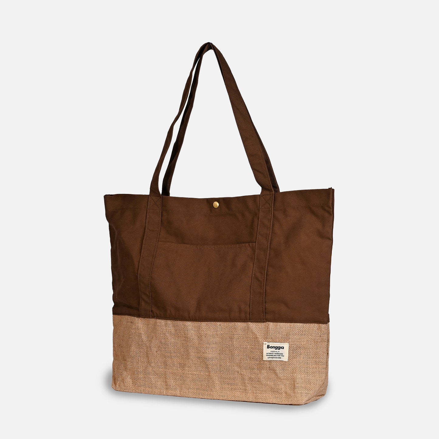 Cinnamon color and natural jute two-tone tote bag from Bongga Escape Collection.
