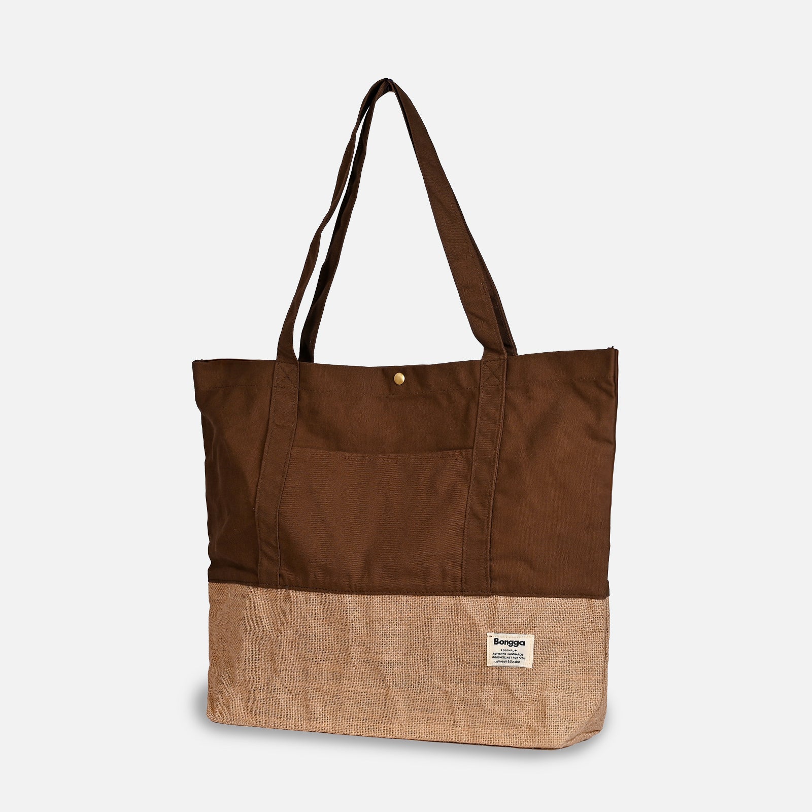 Cinnamon color and natural jute two-tone tote bag from Bongga Escape Collection.