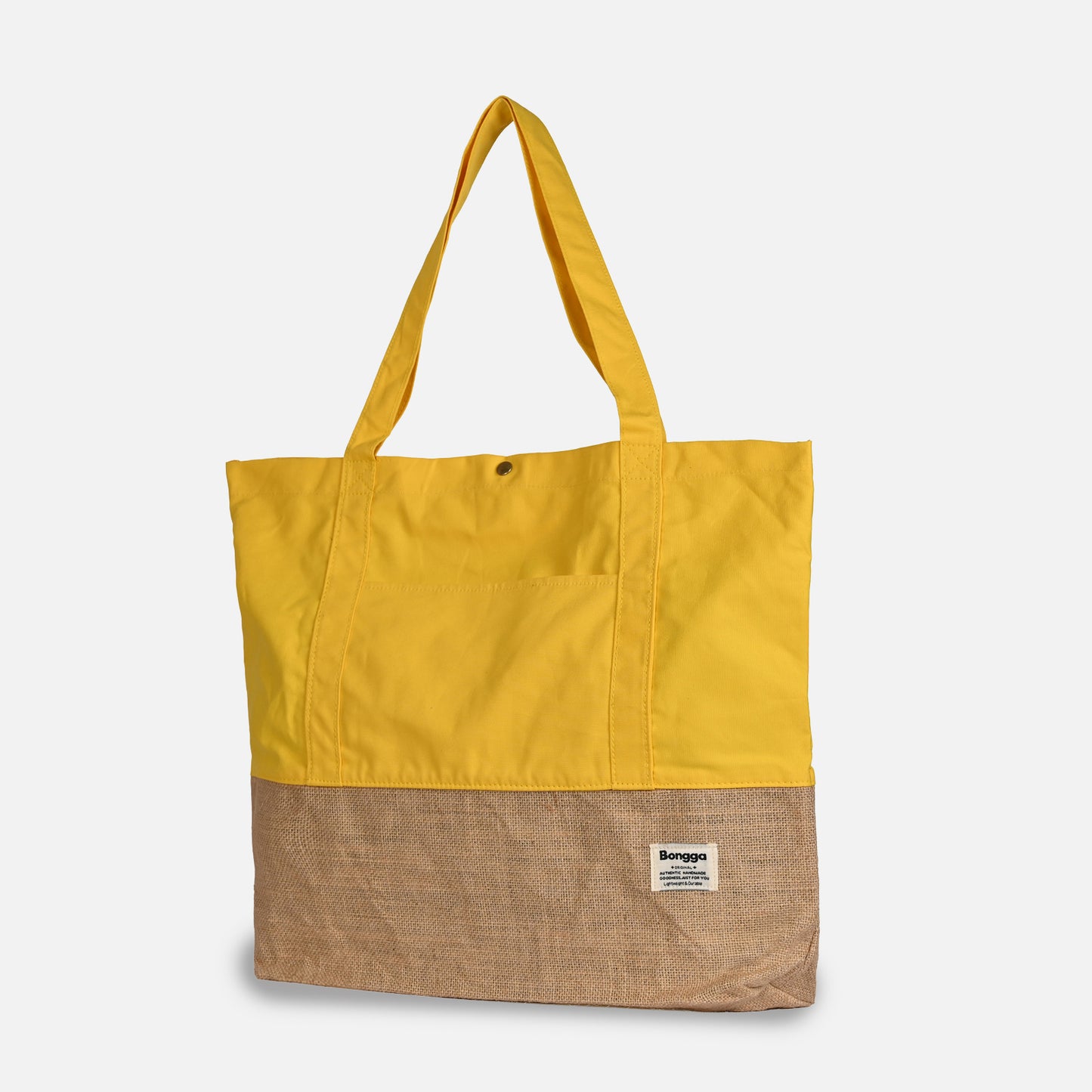 Sunshine color and natural jute two-tone tote bag from Bongga Escape Collection.